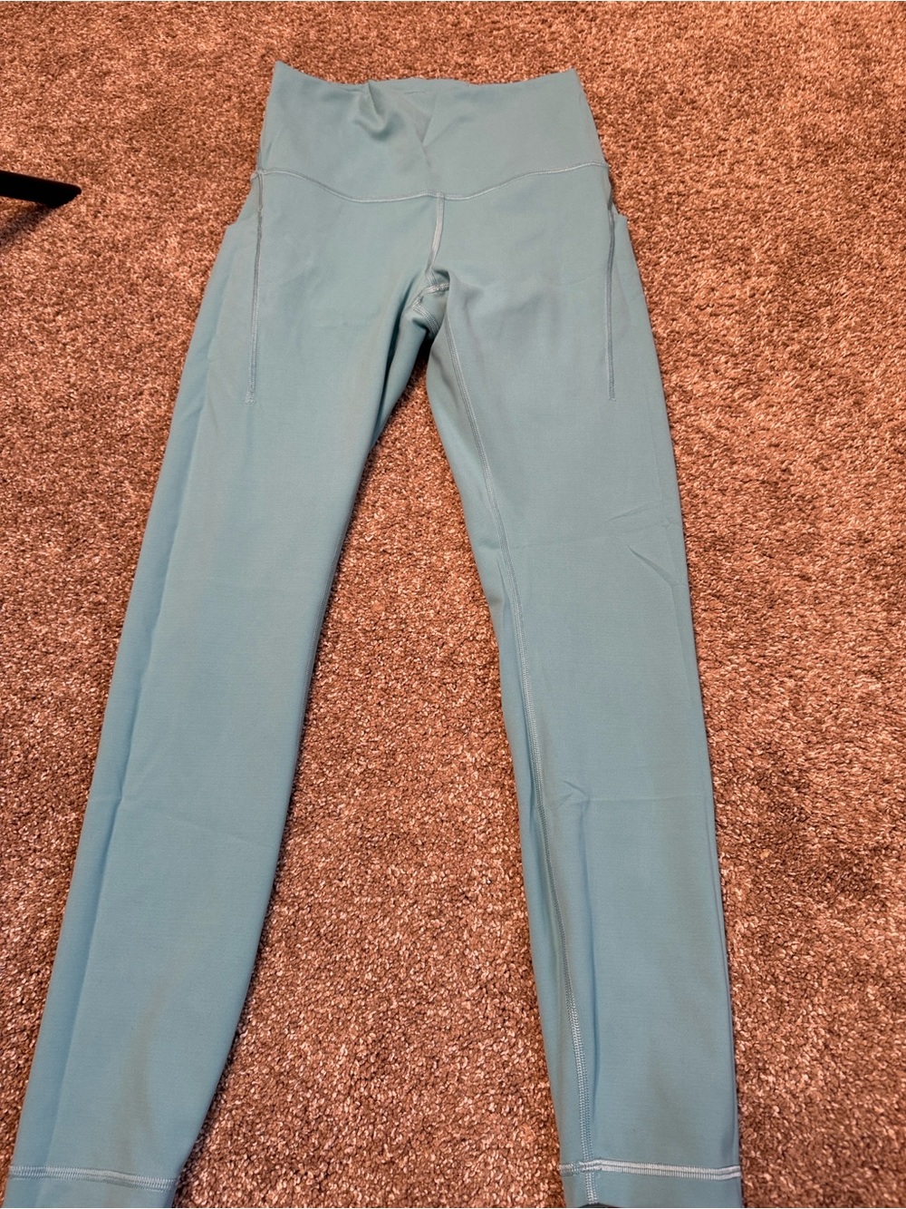 LuLulemon High-Waist Performance Leggings - Light Blue Aqua green SZ 6 Athletic - Picture 2 of 8